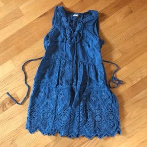 Lace blue mini dress